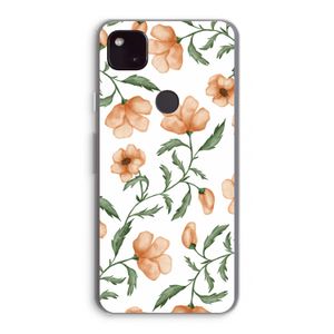 Peachy flowers: Google Pixel 4a 5G Transparant Hoesje