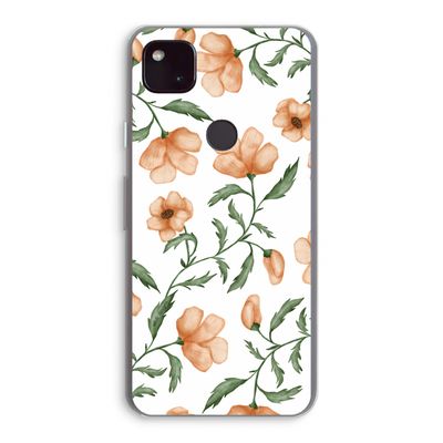 Peachy flowers: Google Pixel 4a 5G Transparant Hoesje