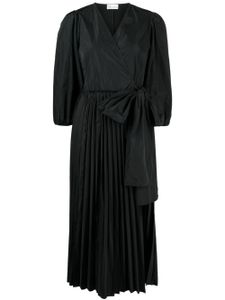 RED Valentino robe plissée à détail de nœud - Noir