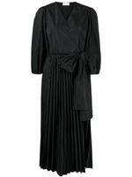 RED Valentino robe plissée à détail de nœud - Noir