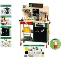 Grote Bosch Werkbank - KLEIN - 8734 - FSC Hout - Met elektronische schroevendraaier, gereedschapskist, bouwpakket, etc. - Vanaf 3 jaar