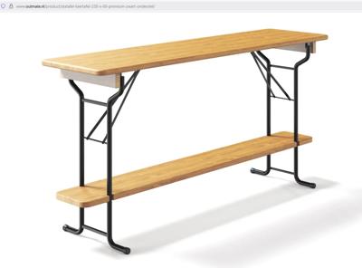 Biertafel Statafel 60 x 220 cm met zwart onderstel