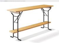 Biertafel Statafel 60 x 220 cm met zwart onderstel
