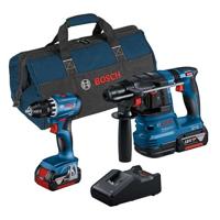 Kit combinato - BOSCH - GSR 18V-45 + GBH 18V-22 - batteria 4,0 Ah - Trapano a percussione