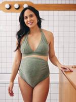 Bikini voor zwangere vrouwen in regenboogkleuren kaki Bikini voor zwangere vrouwen in regenboogkleuren kaki