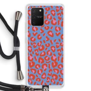 Leopard blue: Samsung Galaxy S10 Lite Transparant Hoesje met koord