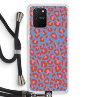 Leopard blue: Samsung Galaxy S10 Lite Transparant Hoesje met koord