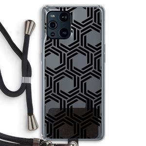Geometrisch patroon: Oppo Find X3 Transparant Hoesje met koord
