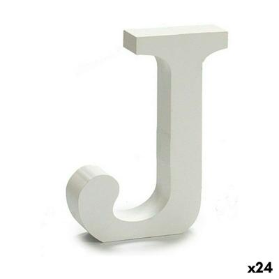Brief Pincello J Wit Hout 2 x 11 cm 2 x 16 x 14,5 cm (24 Stuks)