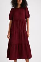 Midi-jurk met textuur - RED - L