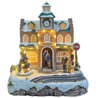Treinstation Met Roterende Kerstboom - Oosterik home Treinstation Met Roterende Kerstboom - Oosterik home