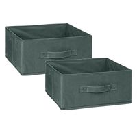 Opbergmand/kastmand - 6x stuks - 14 liter - groen - 31 x 31 x 15 cm