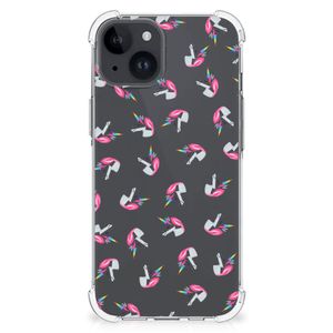 Doorzichtige Silicone Hoesje voor iPhone 15 Plus Unicorns