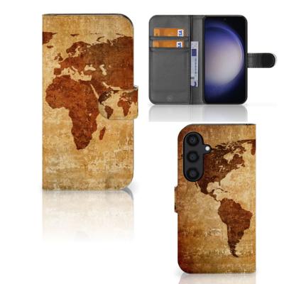 Samsung Galaxy S24 | Flip Cover | Wereldkaart