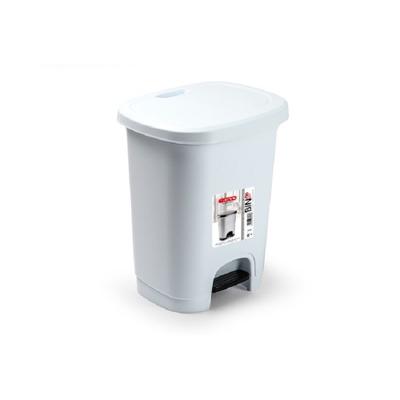 PlasticForte Pedaalemmer - 8L - wit - kunststof - 25 x 21 x 30 cm