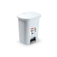 PlasticForte Pedaalemmer - 8L - wit - kunststof - 25 x 21 x 30 cm