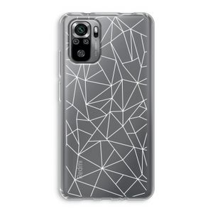 Geometrische lijnen wit: Xiaomi Redmi Note 10S Transparant Hoesje