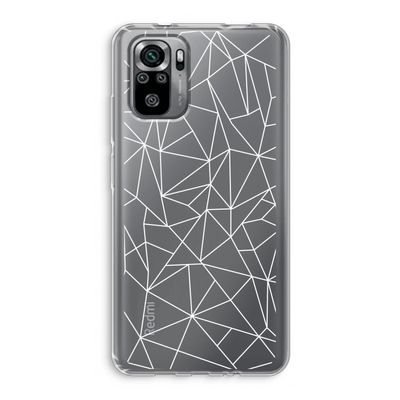 Geometrische lijnen wit: Xiaomi Redmi Note 10S Transparant Hoesje