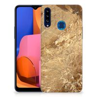 Samsung Galaxy A20s TPU Siliconen Hoesje Marmer Creme