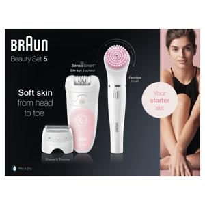 Braun Silk-épil 5 Wet&Dry Silk-épil Beauty Set 5 5-875 4-in-1 Epileerapparaat, Scheerapparaat, Trimmer, Gezichtsreiniger