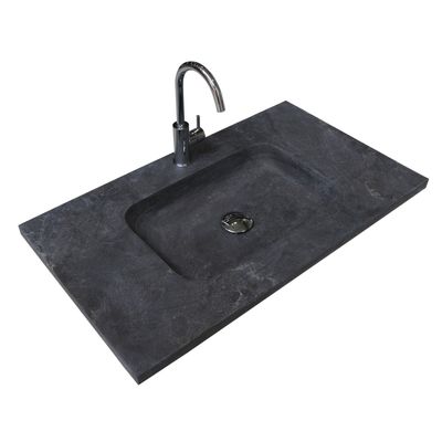 Badmeubelset BWS Salt 80x46cm Greeploos 2 Lades Met Wastafel Hardsteen 1 Kraangat Scotch Oak