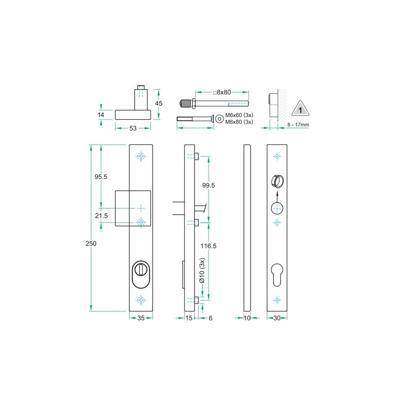 Knop/kruk paar PRIO rechth. SKG*** rvs mat PC72 LS