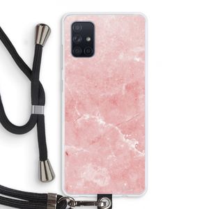 Roze marmer: Samsung Galaxy A71 Transparant Hoesje met koord