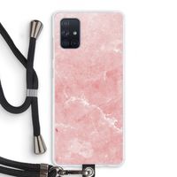Roze marmer: Samsung Galaxy A71 Transparant Hoesje met koord Roze marmer: Samsung Galaxy A71 Transparant Hoesje met koord