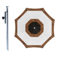 Strand / tuin / camping parasol Ghana - met metalen grondharing - D180 cm - verstelbaar