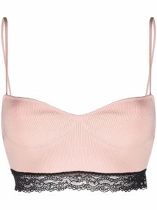 RED Valentino ensemble haut-short à fleurs en dentelle - Rose