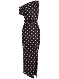 Nicholas robe Calantha à pois - Noir