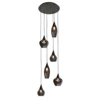 Highlight HanglampCambio zwart 6-lichts smoke glas - H5859.01