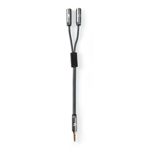 Nedis CATB22150GY02 audio kabel 0,2 m 3.5mm 2 x 3.5mm Grijs