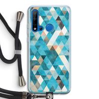 Gekleurde driehoekjes blauw: Huawei P20 Lite (2019) Transparant Hoesje met koord