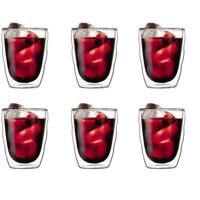 Set van 6 thermoglazen - BODUM - Pilatus - Dubbelwandig - 0,35 l - Transparant