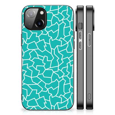 Apple iPhone 13 | iPhone 14 Leuk Telefoonhoesje Cracks Blue