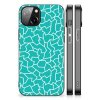 Apple iPhone 13 | iPhone 14 Leuk Telefoonhoesje Cracks Blue