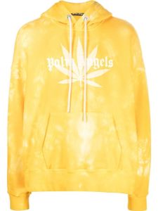 Palm Angels hoodie Leaf à imprimé tie dye - Jaune