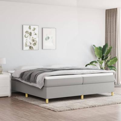 Bedframe zonder matras stof lichtgrijs 200x200 cm