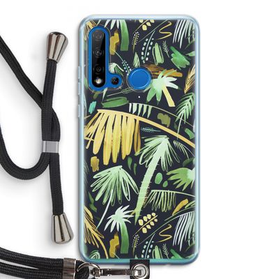 Tropical Palms Dark: Huawei P20 Lite (2019) Transparant Hoesje met koord
