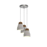 Eglo HanglampTarega 3-lichts betongrijs met hout - 95526