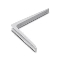 1x stuks plankdrager / plankdragers wit gelakt aluminium 25 x 20 cm - thumbnail