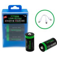 Set van 2 x Baby C oplaadbare batterijen, met USB-C aansluiting - Lithium Ion - 2300mAh