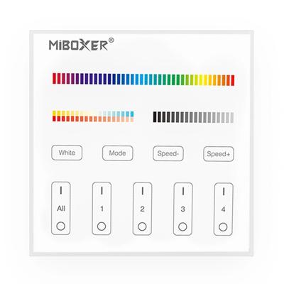 Touch panel 4-zone RGBWW afstandsbediening wandpaneel op batterij