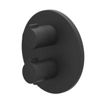 Afbouwdeel IVY Pact Inbouwthermostaat Symmetry 2-Weg Stop-Omstel Met Rond Rozet Mat Zwart PED Afbouwdeel IVY Pact Inbouwthermostaat Symmetry 2-Weg Stop-Omstel Met Rond Rozet Mat Zwart PED
