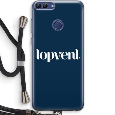 Topvent Navy: Huawei P Smart (2018) Transparant Hoesje met koord