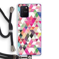 Gekleurde driehoekjes: Samsung Galaxy Note 10 Lite Transparant Hoesje met koord