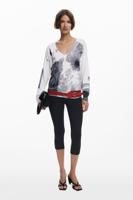 Fijne collage trui - WHITE - M