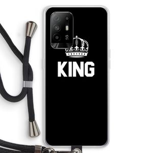 King zwart: Oppo A95 5G Transparant Hoesje met koord