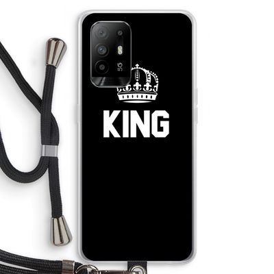 King zwart: Oppo A95 5G Transparant Hoesje met koord